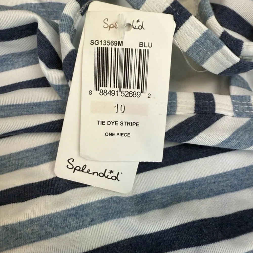 Splendid Girl’s Blue/White One Piece Swimsuit Size 10